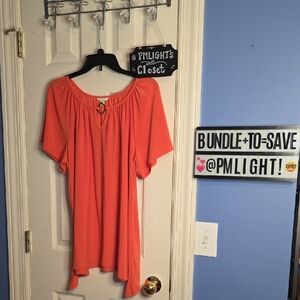 Cato Women's Blouse Orange XL Flowy